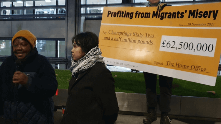 Protesters say ‘obscene’ profits from ‘inhuman’ asylum housing conditions must end